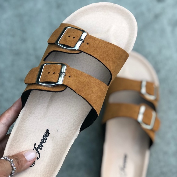 double tan buckled slides Arrived “ Gabs” - Picture 5 of 5